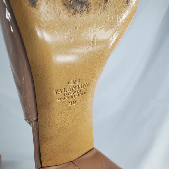 Valentino Garavani Women's Pink One Stud Patent Leather Pumps Size 8.5 - Picture 12 of 16